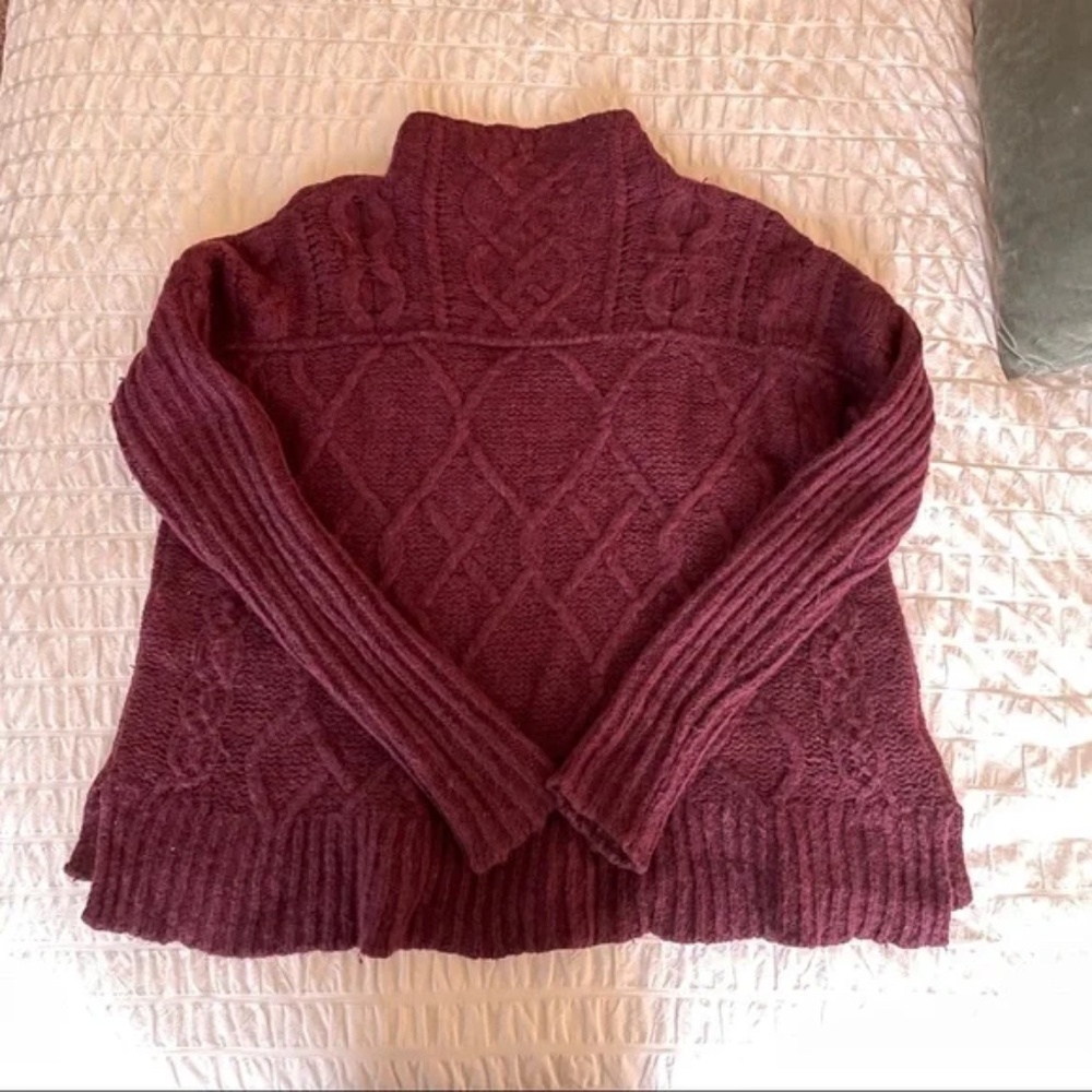 LOFT Dolman Mock Neck Wool Cotton Sweater - Picture 6 of 6